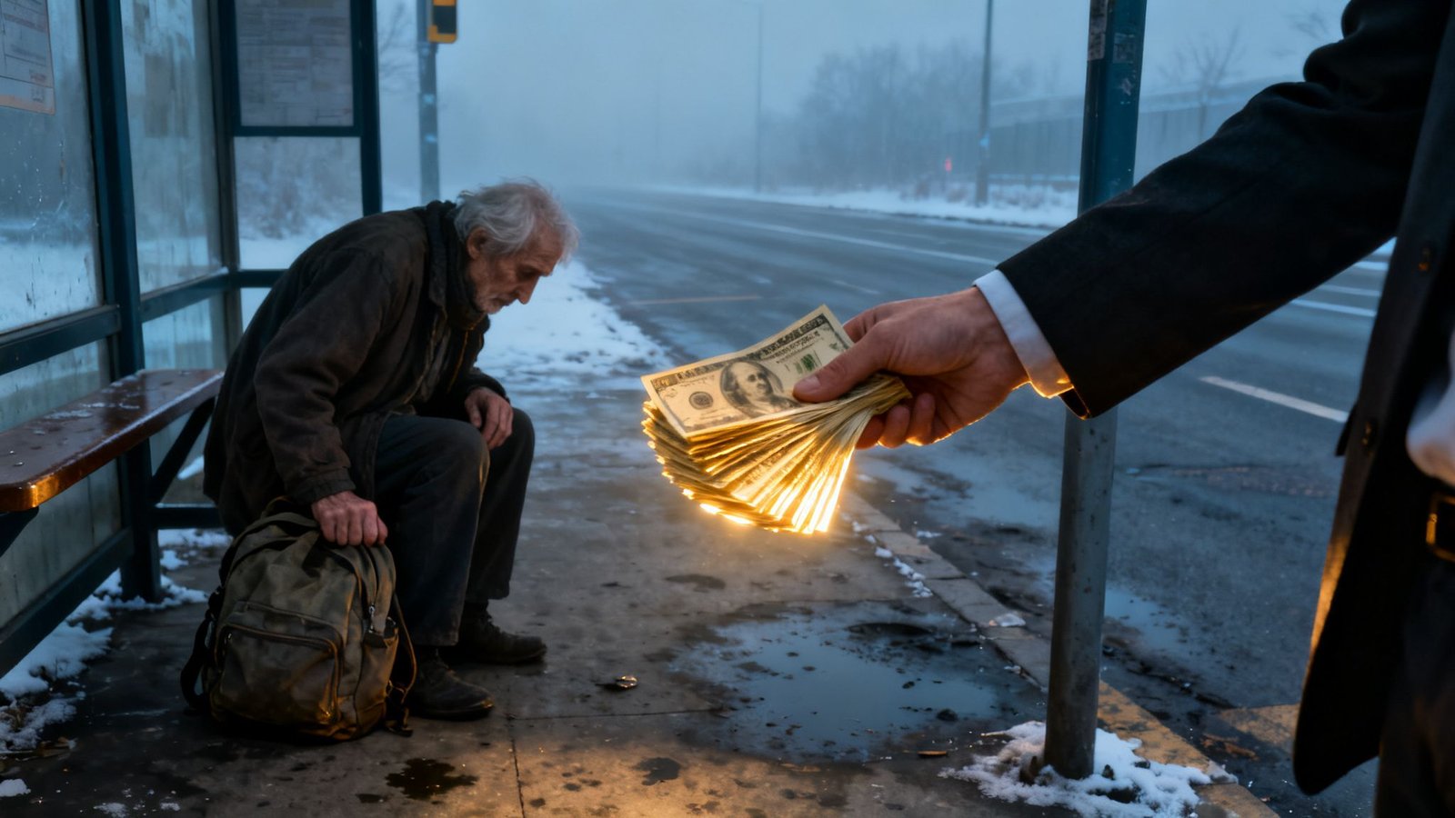 El Milagro en la Parada: Un Desconocido, un Fajo de Billetes y la Verdad Oculta que Cambió Todo
