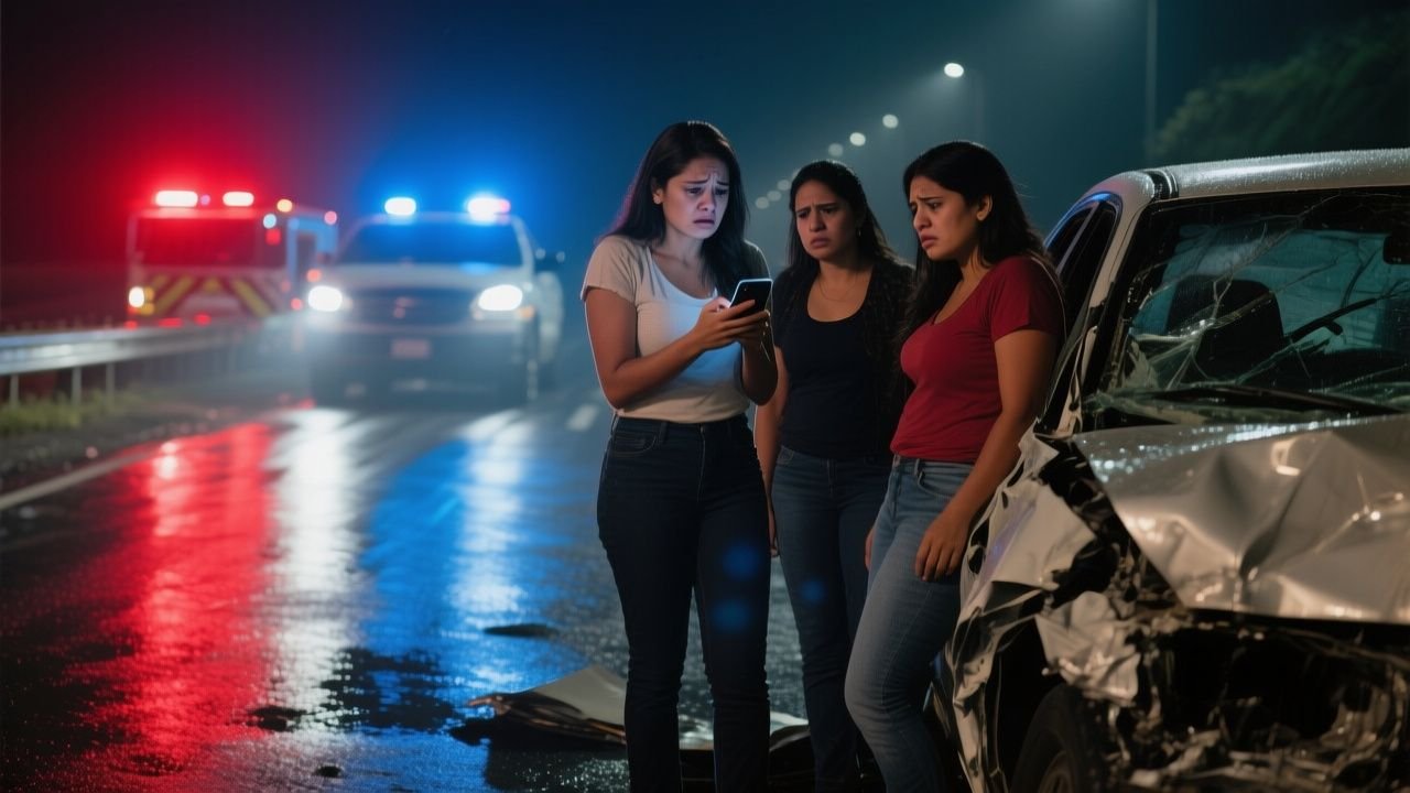 Carretera solitaria entre montañas y neblina donde tres mujeres sufrieron un accidente automovilístico de madrugada en Hondur
